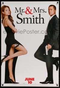 5z620 MR. & MRS. SMITH June 10 teaser 1sh '05 married assassins Brad Pitt & sexy Angelina Jolie
