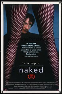 5z629 NAKED 1sh '93 Mike Leigh, English, image of sexy legs in fishnet stockings!