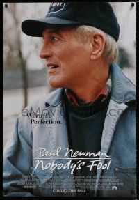 5z645 NOBODY'S FOOL advance 1sh '94 great close-up of worn to perfection Paul Newman!