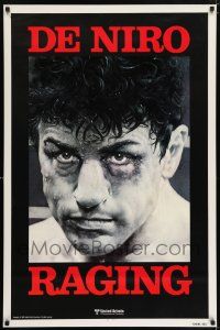 5z691 RAGING BULL teaser 1sh '80 Martin Scorsese, classic close up boxing image of Robert De Niro!