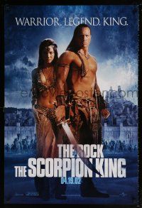 5z721 SCORPION KING teaser 1sh '02 The Rock is a warrior, legend, king, sexy Kelly Hu!
