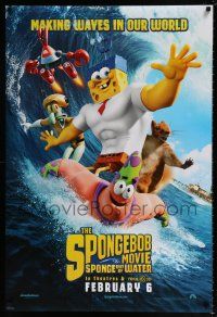 5z745 SPONGEBOB MOVIE: SPONGE OUT OF WATER teaser DS 1sh '15 wacky image surfing with cast!