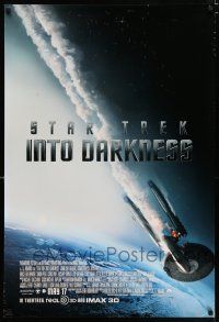 5z752 STAR TREK INTO DARKNESS int'l advance DS 1sh '13 Peter Weller, cool image of crashing starship