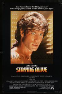 5z768 STAYING ALIVE 1sh '83 Stallone, John Travolta in Saturday Night Fever sequel!