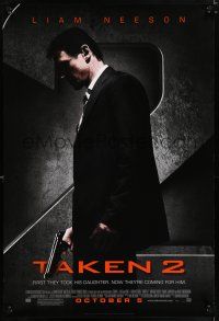 5z777 TAKEN 2 style A advance DS 1sh '12 cool image of Liam Neeson w/gun!