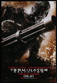 5z785 TERMINATOR SALVATION 5.21 teaser DS 1sh '09 Christian Bale, Sam Worthington, the end begins!