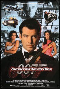 5z796 TOMORROW NEVER DIES int'l DS 1sh '97 Pierce Brosnan as Bond, Michelle Yeoh, sexy Teri Hatcher!