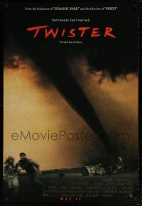 5z809 TWISTER int'l advance DS 1sh '96 storm chasers Bill Paxton & Helen Hunt & image of tornado!