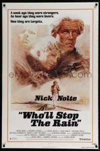 5z838 WHO'LL STOP THE RAIN 1sh '78 cool images of Nick Nolte, Michael Moriarty, Sharkey!