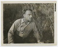 6a043 13 RUE MADELEINE 8x10 still '46 great close up of James Cagney outdoors sitting by bushes!