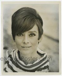 6a092 AUDREY HEPBURN 8x10 still '60s head & shoulders portrait in cool striped blouse!