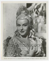6a161 BRIDE OF VENGEANCE 8.25x10 still '49 great close up of Paulette Goddard wearing wild outfit!