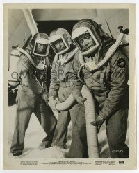 6a208 CONQUEST OF SPACE 8x10.25 still '55 astronauts in space suits holding vacuum cleaner device!