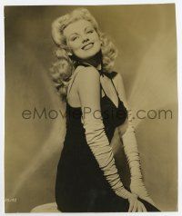6a252 DOLORES MORAN 7x8.75 still '40s the sexy Warner Bros. actress in black dress & gloves!