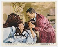 6a016 GONE WITH THE WIND color 8x10 still R61 Clark Gable smiles at Vivien Leigh laying in bed!