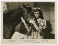 6a373 GREAT DAN PATCH 8x10.25 still '49 great c/u of pretty Gail Russell with horse in stable!