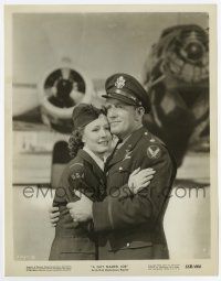6a388 GUY NAMED JOE 8x10.25 still R55 World War II pilot Spencer Tracy hugging pretty Irene Dunne!