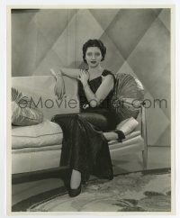 6a496 KAY FRANCIS 8x10 still '30s sexy seated portrait in cool gown by Bert Longworth!