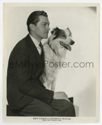 6a498 KENT TAYLOR 8.25x10 still '33 seated portrait in suit & tie by Border Collie-like dog!