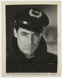 6a593 MR. LUCKY 8x10.25 still '43 great close up of gambler Cary Grant wearing first mate cap!