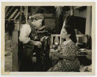 6a603 NATIONAL VELVET 8x10.25 still '44 Elizabeth Taylor smiles at Mickey Rooney with Pie behind!