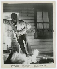 6a612 NIGHT OF THE LIVING DEAD 8x10 still '68 great image of Duane Jones stamping out porch fire!