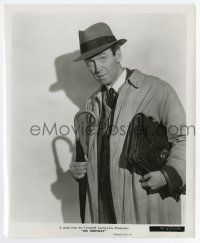 6a616 NO HIGHWAY IN THE SKY 8.25x10 still '51 great c/u of James Stewart in trench coat & hat!