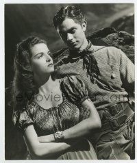 6a629 OUTLAW 7.25x8.75 still '46 c/u of sexy pouting Jane Russell & Jack Buetel, Howard Hughes