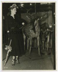 6a838 VALERIE HOBSON English 8x10 still '30s great candid close up on movie set w/wild animal props!