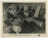6a862 WE ARE THE MARINES 8x10.25 still '42 WWII documentary, close up of soldiers with gun!