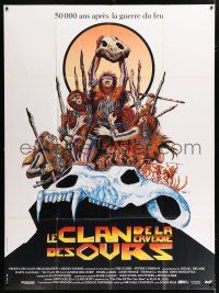 6b745 CLAN OF THE CAVE BEAR French 1p '86 cool different caveman artwork by McGinnis & Druillet!