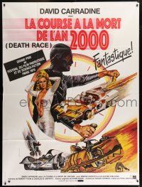 6b753 DEATH RACE 2000 French 1p '76 cool completely different art by Roger Boumendil!