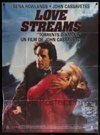 6b844 LOVE STREAMS French 1p '85 great image of John Cassavetes & Gena Rowlands by giant wave!
