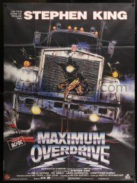 6b853 MAXIMUM OVERDRIVE French 1p '86 Stephen King, different gruesome horror art by Enzo Sciotti!