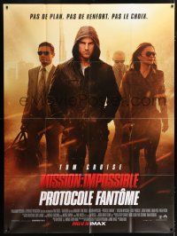 6b865 MISSION: IMPOSSIBLE GHOST PROTOCOL IMAX French 1p '11 great image of hooded spy Tom Cruise!
