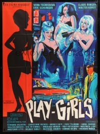6b897 PLAYGIRLS OF FRANKFURT French 1p '66 Rolf Olsen Austrian prostitution movie, Belinsky art!