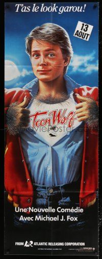 6b680 TEEN WOLF French door panel '86 great art of teenage werewolf Michael J. Fox by L. Cowell!