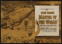 6b060 MASTER OF THE WORLD pressbook '61 Jules Verne, Vincent Price, cool art of flying machine!
