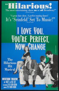6b120 I LOVE YOU, YOU'RE PERFECT, NOW CHANGE stage play WC '96 the hilarious hit musical!