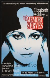 6b121 IF MEMORY SERVES stage play WC '99 intimate story of a mother, son & 50 million viewers