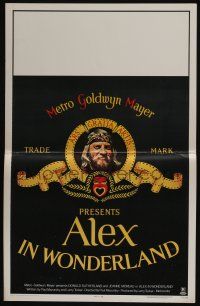 6b178 ALEX IN WONDERLAND WC '71 great different image of Donald Sutherland in the MGM logo!