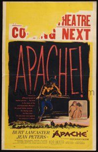 6b191 APACHE WC '54 Robert Aldrich, Native American Burt Lancaster & Jean Peters!