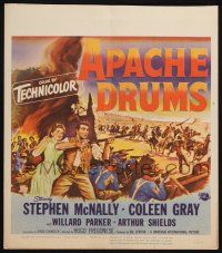 6b192 APACHE DRUMS WC '51 Val Lewton's last, art of Stephen McNally & Coleen Gray!