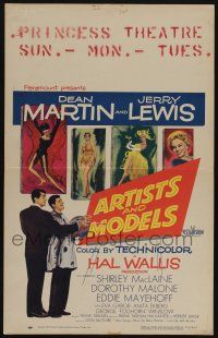 6b197 ARTISTS & MODELS WC '55 Dean Martin & Jerry Lewis painting sexy Shirley MacLaine!