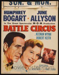 6b206 BATTLE CIRCUS WC '53 great close up of Humphrey Bogart & pretty June Allyson!