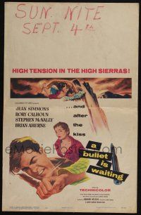 6b238 BULLET IS WAITING WC '54 Jean Simmons is trapped with Rory Calhoun & Stephen McNally!