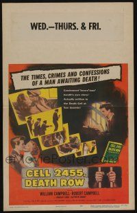 6b251 CELL 2455 DEATH ROW WC '55 biography of Caryl Chessman, no. 1 condemned convict!