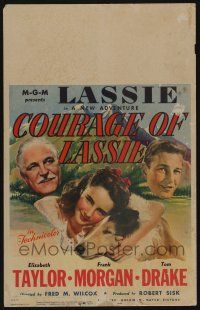 6b265 COURAGE OF LASSIE WC '46 artwork of Elizabeth Taylor with famous canine & co-stars!