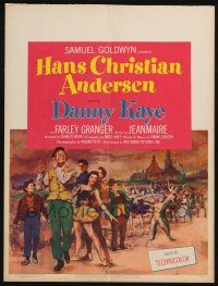 6b344 HANS CHRISTIAN ANDERSEN WC '53 art of Danny Kaye playing w/invisible flute w/story characters
