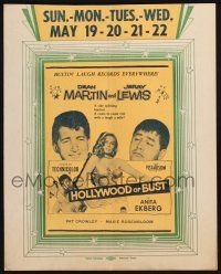 6b356 HOLLYWOOD OR BUST local theater WC '56 Dean Martin & Jerry Lewis with sexy Anita Ekberg!